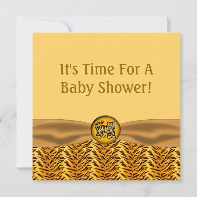 Invitación Bandas de tigre para bebé, Baby Shower (Anverso)