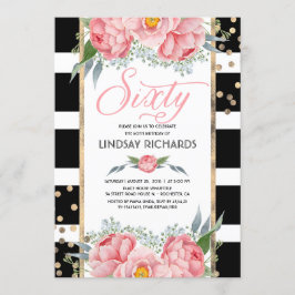 Invitación Bandas florales Decoración moderna de oro Fiesta d