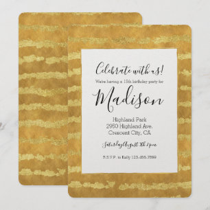 Invitación Bandas Glitzy Gold