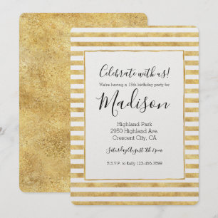 Invitación Bandas Glitzy Gold