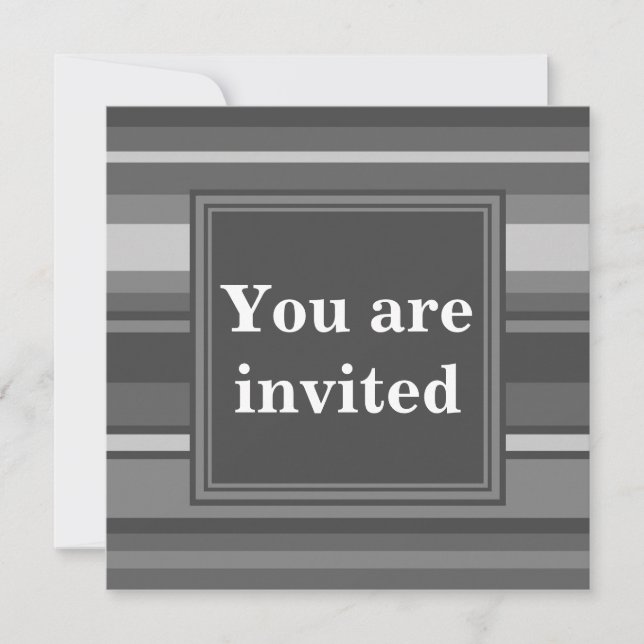 Invitación Bandas grises monográficas (Anverso)