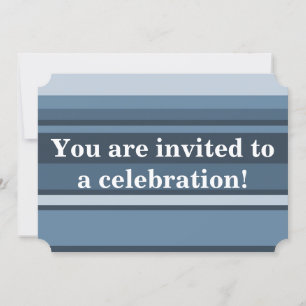 Invitación Bandas grises y azules de monograma