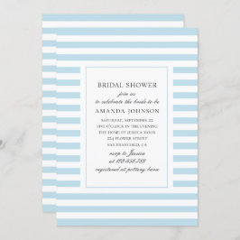 Invitación Bandas náuticas azules. Ducha nupcial a rayas