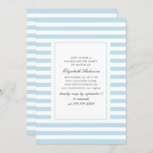 Bandas náuticas azules. Fiesta de soltera a rayas