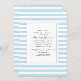 Invitación Bandas náuticas azules. Fiesta de soltera a rayas
