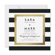 Bandas negras y blancas con Boda de Relieve metali