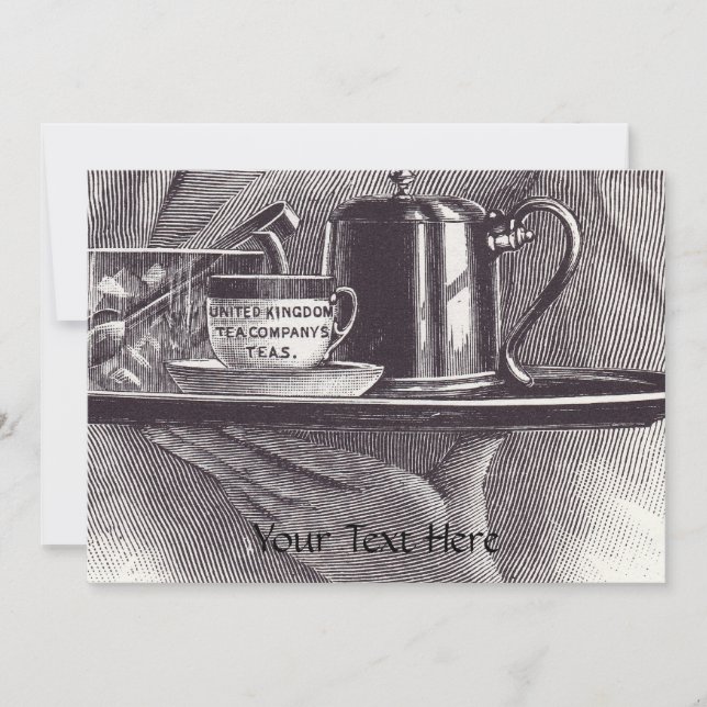 Invitación Bandeja de té de época (Anverso)