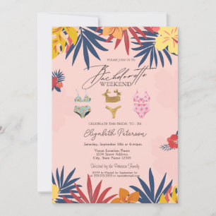 Invitación Bandejas de natación Flores Bachelorette Party