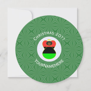 Invitación Bandera Afroamericana Ángel de Navidad Personaliza