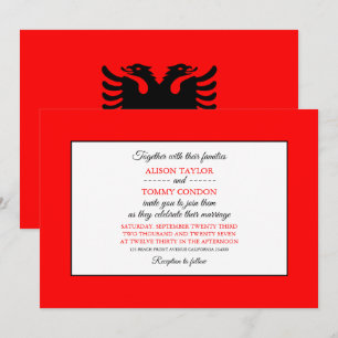 Invitación Bandera albanesa, bandera de Albania Boda