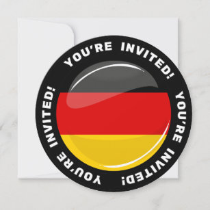 Invitación Bandera alemana redonda brillante