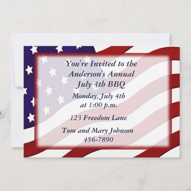 Invitación Bandera americana (Anverso)