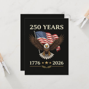 Invitación Bandera Americana Águila 250 Años 1776 2026