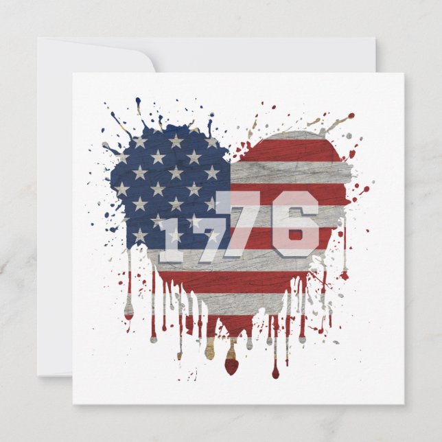 Invitación Bandera Americana de 1776 (Anverso)