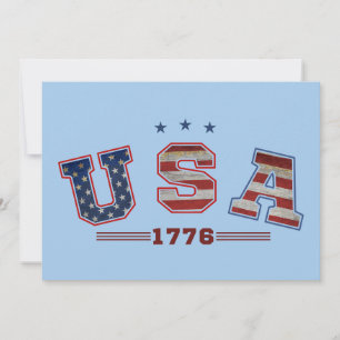 Invitación Bandera Americana De EE. UU. 1776 Día De La Indepe