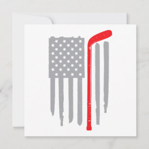 Invitación Bandera americana de hockey