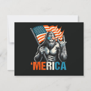 Invitación Bandera Americana de Roca Bigfoot Merica
