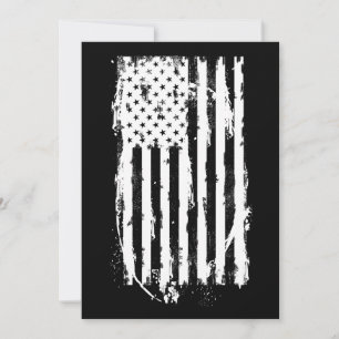 Invitación Bandera Americana Distorsionada Blanca