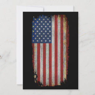 Invitación Bandera Americana Distorsionada Vintage