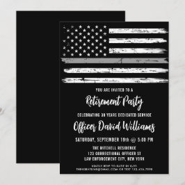 Invitación Bandera Americana Jubilación del Oficial Correccio