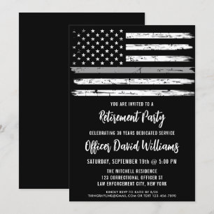 Invitación Bandera Americana Jubilación del Oficial Correccio