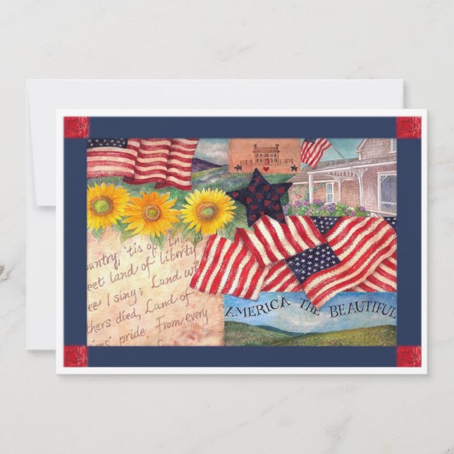 INVITACIÓN BANDERA AMERICANA PATRIÓTICA (Anverso)