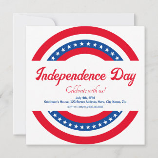 Invitación Bandera Americana Rojo Blanco y Azul Día de la Ind