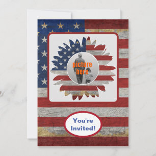 Invitación Bandera Americana USA fiesta de cumpleaños Evento