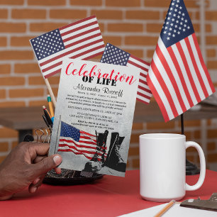 Invitación Bandera Americana y Botas Celebración de la Vida