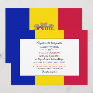 Invitación Bandera andorrana, Bandera de Andorra Boda