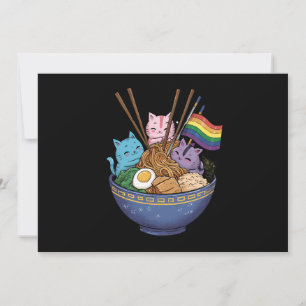Invitación Bandera arcoiris gatos Ramen Anime Orgullo gay Mes