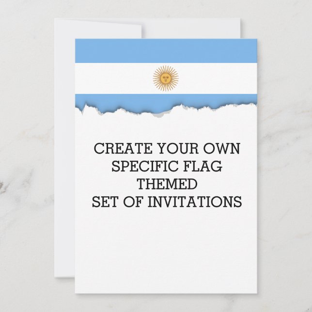 Invitación Bandera argentina tradicional (Anverso)