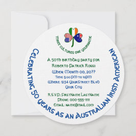 Invitación Bandera Australiana Irlandesa Americana Trébol Per