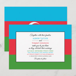 Invitación Bandera azerbaiyana, bandera de Azerbaiyán Boda