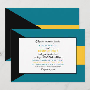 Invitación Bandera bahameña, bandera del Boda de las Bahamas