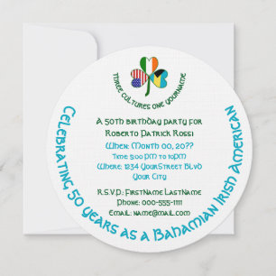 Invitación Bandera bahamiana irlandesa americana Shamrock Cum