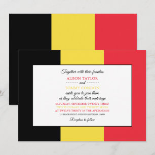 Invitación Bandera belga, bandera de Bélgica Boda