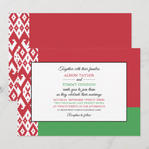 Invitación Bandera bielorrusa, bandera de Bielorrusia Boda