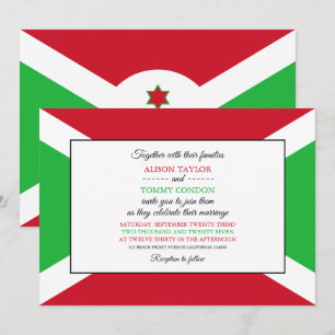 Invitación Bandera burundesa, bandera de Burundi Boda