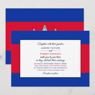 Invitación Bandera camboyana, bandera del Boda de Camboya