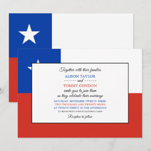 Invitación Bandera chilena, bandera de Chile Boda