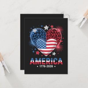 Invitación Bandera Corazón Leopardo 1776 2026 4 de julio