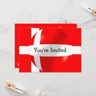 Invitación Bandera Danesa Cualquier Ocasión