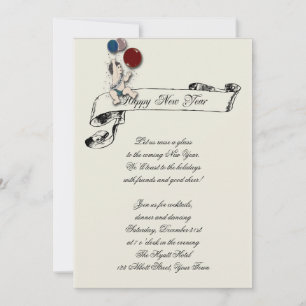 Invitación Bandera de Año Nuevo Nove Baby New Year