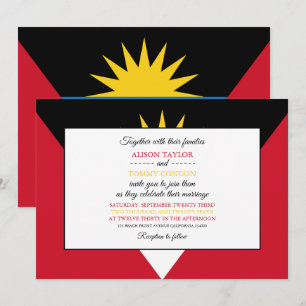 Invitación Bandera de Antigua y Barbuda, Boda de Antigua y Ba