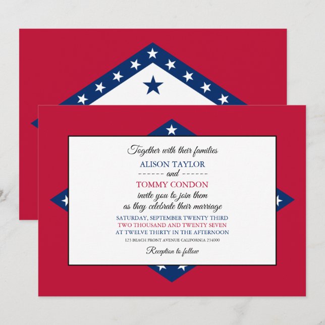 Invitación Bandera de Arkansan, Bandera del Boda de Arkansas (Anverso / Reverso)