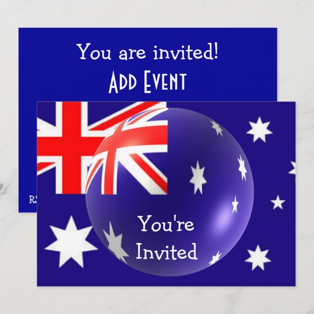 Invitación Bandera de Australia (Anverso / Reverso)