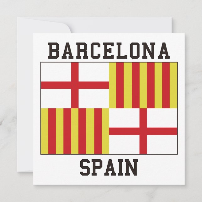 Invitación Bandera de Barcelona, España (Anverso)