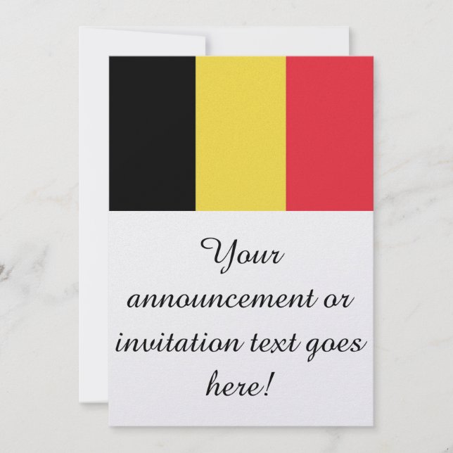 Invitación Bandera de Bélgica (Anverso)