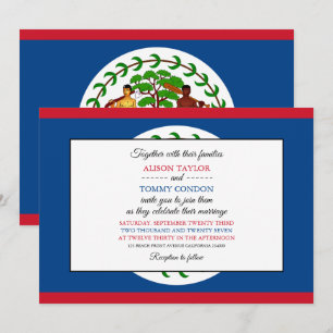 Invitación Bandera de Belice, bandera de Belice Boda